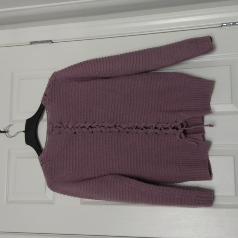 Super Cute Sweater with Lace up detail on back